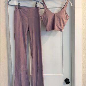 Women's Yoga Flare Pants and Crop Top Set